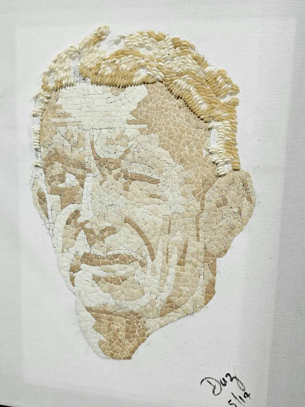 Untitled eggshell portrait by Darren Booth