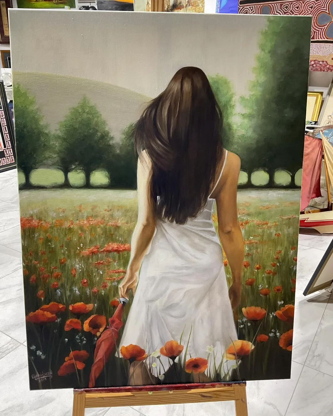Freedom by Pegah Lajevardi — woman in a white dress in a poppy field